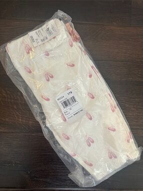 Gymboree White Leggings with Pink Ballet Slipper Print Size 12
